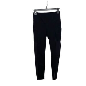 The North Face High Waisted Leggings Black Sz S Flashdry Ankle Mesh Logo